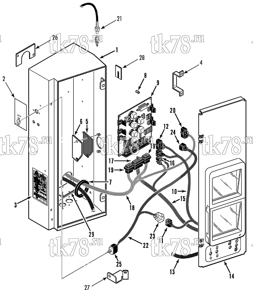 Каталог запчастей для Thermo King SB-III SR MP IV+ TG VI & Rail w/se 2.2 Engine CONTROL BOX ASSEMBLY (SB-III SR+ MP IV+)