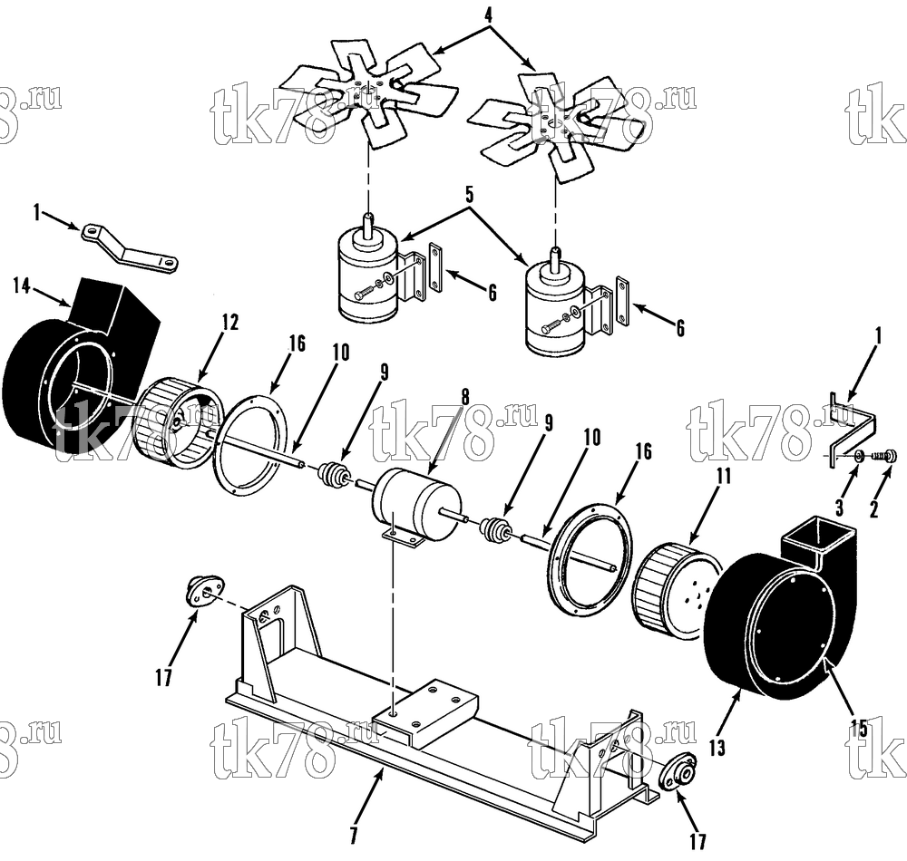 Каталог запчастей для Thermo King IT11-M1, M2, M3 MOTORS, BLOWERS & FAN GROUP