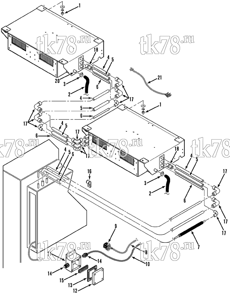 Каталог запчастей для Thermo King SB-III 50 TC EMEIA w/se 2.2 Engine INSTALLATION GROUP (ECT-2)