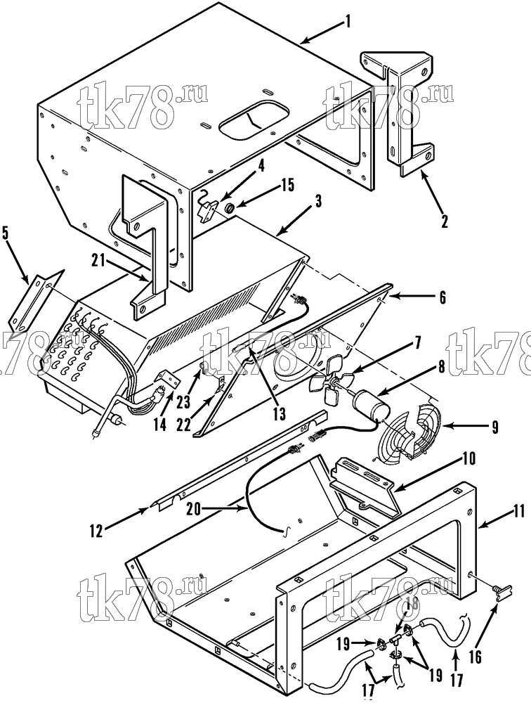 Каталог запчастей для Thermo King V-250 STRUCTURAL ELECTRICAL - EVAPORATOR