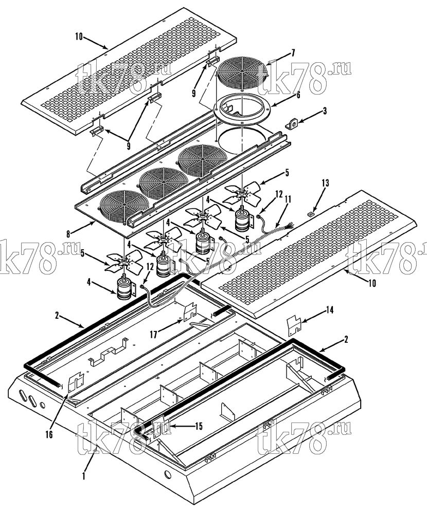 Каталог запчастей для Thermo King AT6 CONDENSER STRUCTURAL - MOTORS & FANS