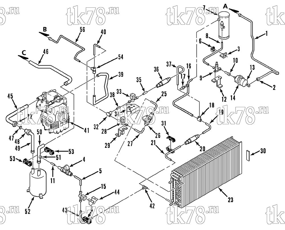 Каталог запчастей для Thermo King  REFRIGERATION - CONDENSER (RD-II TCI, 6/94 & After)