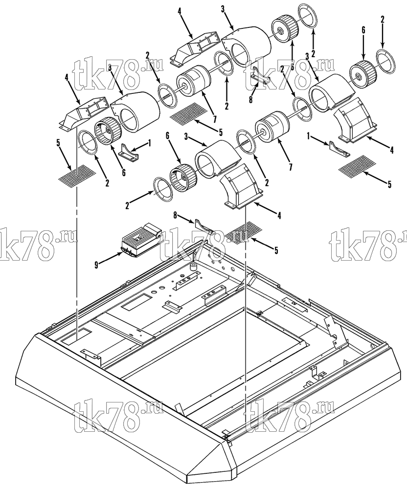 Каталог запчастей для Thermo King AT6 EVAPORATOR MOTOR & BLOWER GROUP