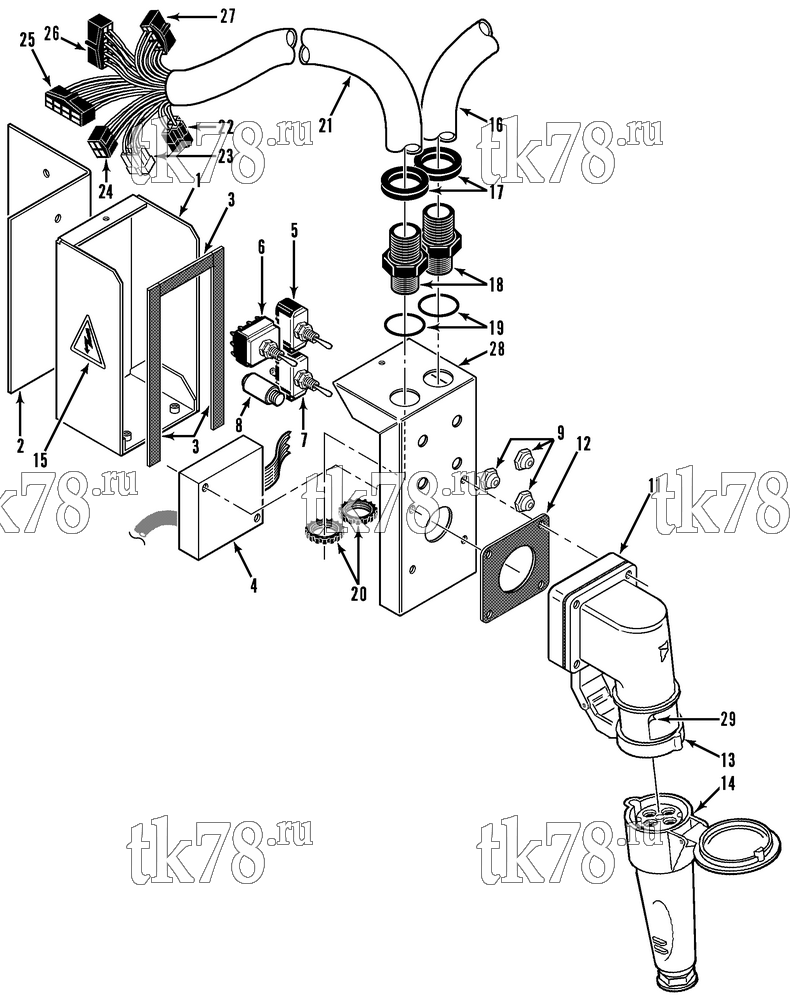 Каталог запчастей для Thermo King  REMOTE RECEPTACLE BOX EMEIA (10/94 & After)