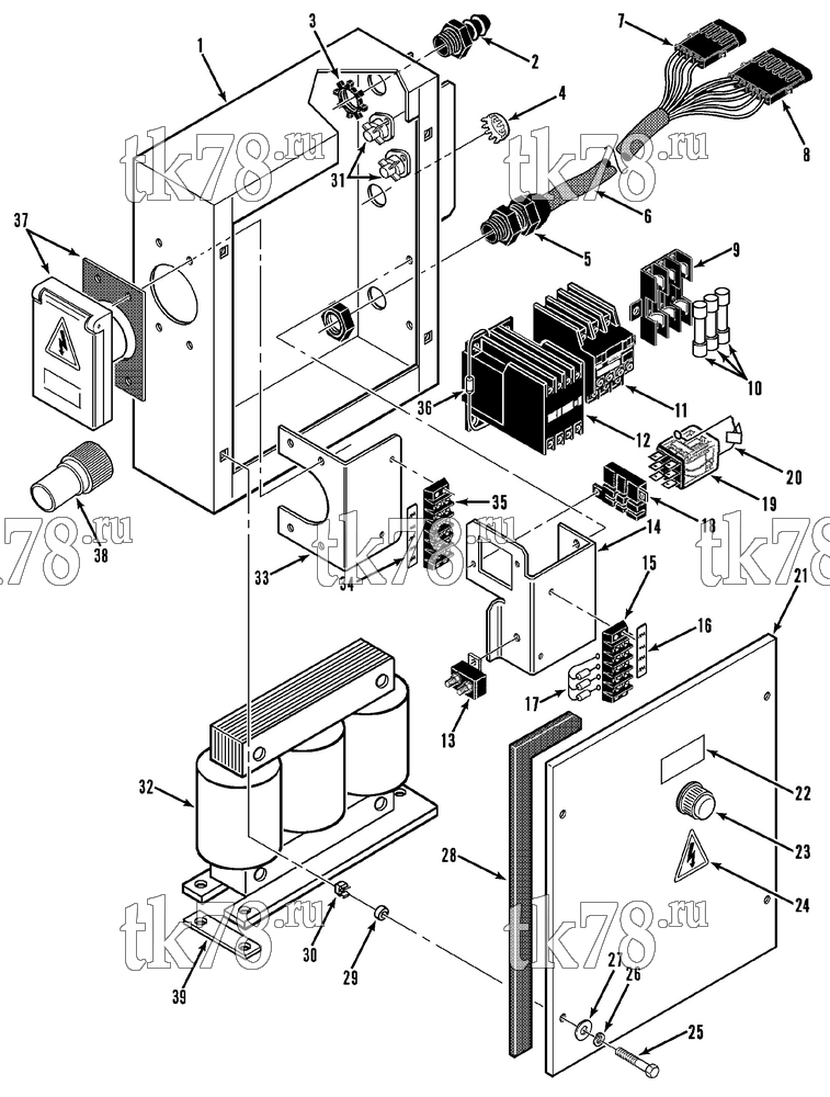 Каталог запчастей для Thermo King  CONTROL BOX (20 DRT THREE PHASE, 6/94 & After)