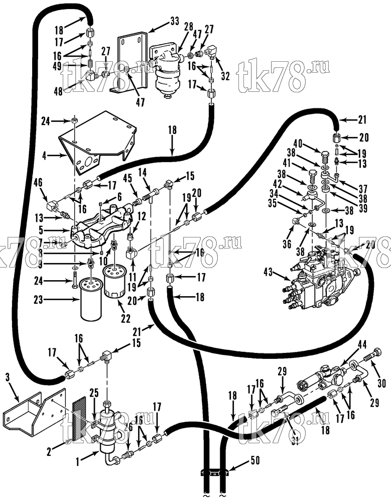 Каталог запчастей для Thermo King CG-II M23 FUEL FILTERS, HOSES & HEATER