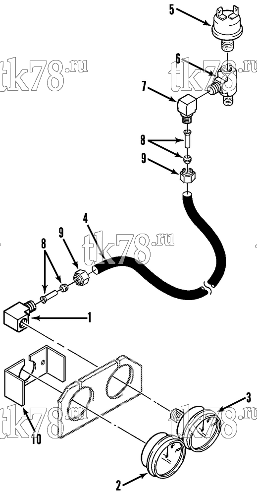 Каталог запчастей для Thermo King CG-II M445 UNIT GAUGES - OIL PRESSURE SWITCH