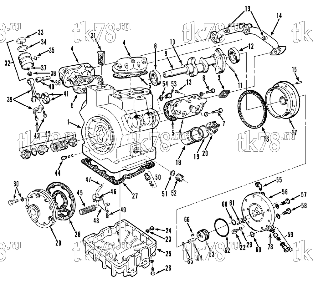 Каталог запчастей для Thermo King SB-III MULTI-TEMP w/se 2.2 ENGINE COMPRESSOR X640 (R404A)