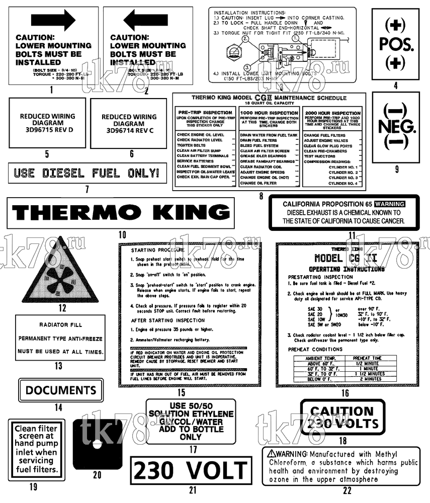 Каталог запчастей для Thermo King  NAMEPLATES