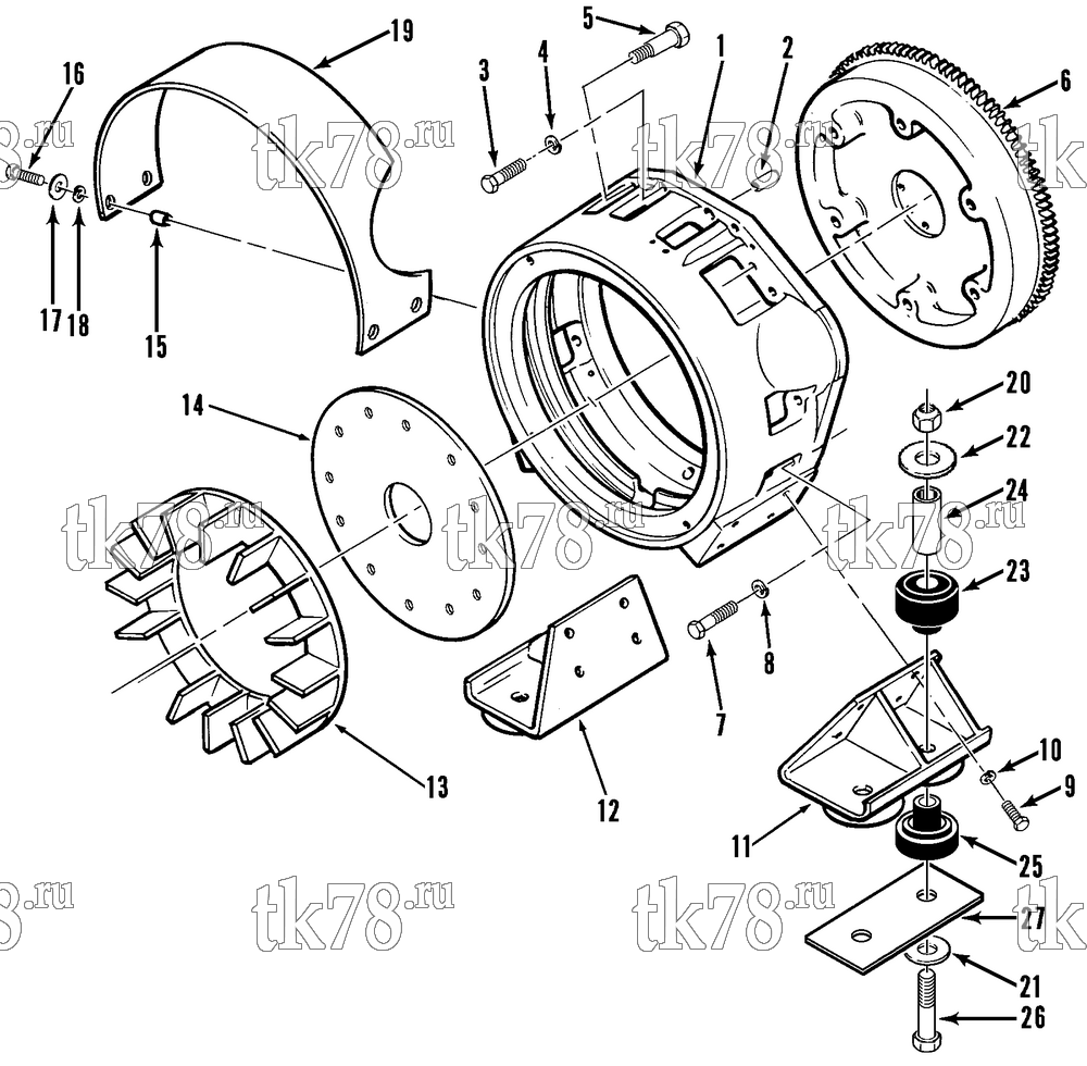 Каталог запчастей для Thermo King  GENERATOR COUPLING & FLYWHEEL HOUSING