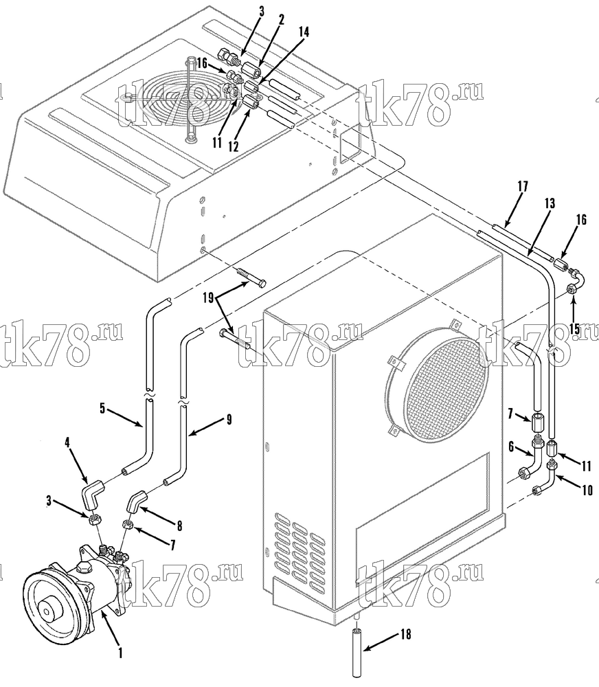 Каталог запчастей для Thermo King V-090, 90E, 90H, 90 MAX, 90T & 95 INSTALLATION COMPONENTS (R12)