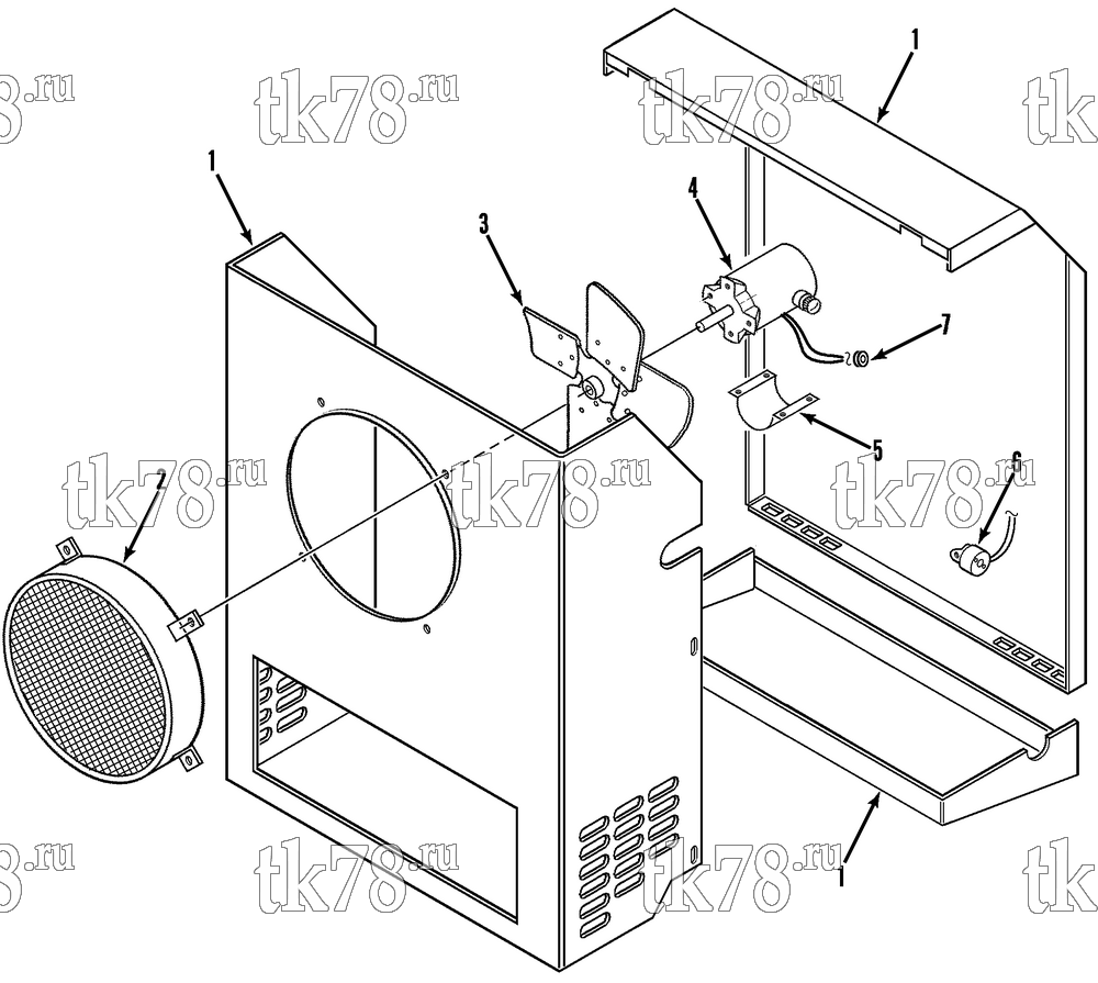 Каталог запчастей для Thermo King V-090, 90E, 90H, 90 MAX, 90T & 95 EVAPORATOR ASSEMBLY (R12 V-090 & V-095)