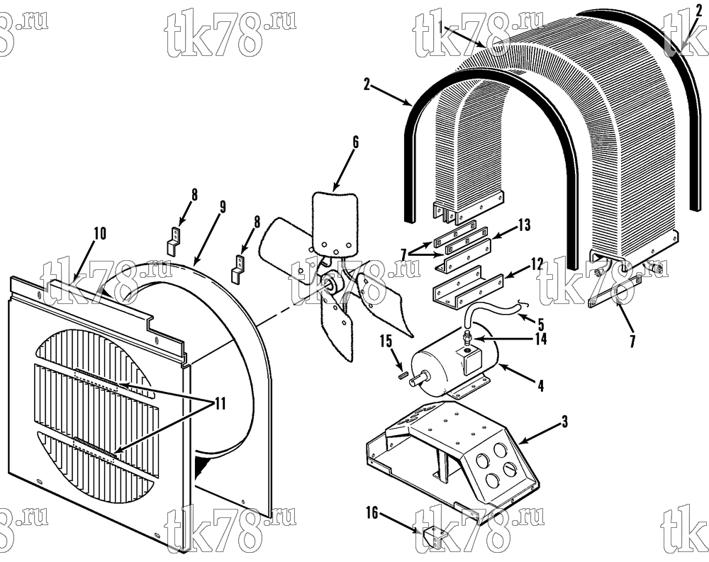 Каталог запчастей для Thermo King CF-II M38 CONDENSER COIL & MOTOR GROUP