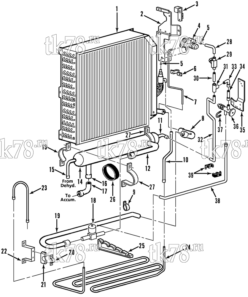 Каталог запчастей для Thermo King Super-II 30 MAX w/se 2.2 Engine REFRIGERATION - EVAPORATOR (w/ MOD & THERMAX V)