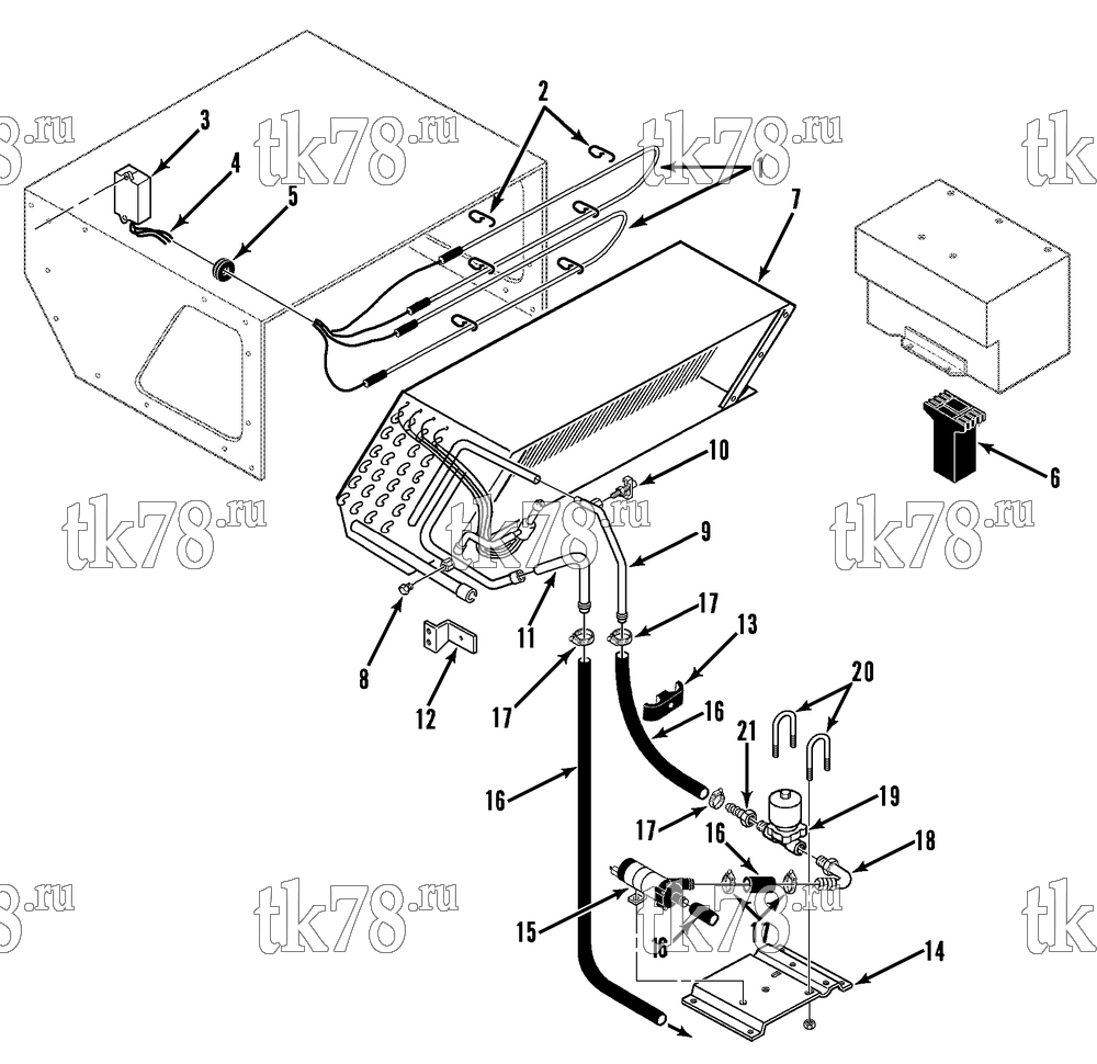 Каталог запчастей для Thermo King  HEATER GROUP - STANDARD EVAPORATOR