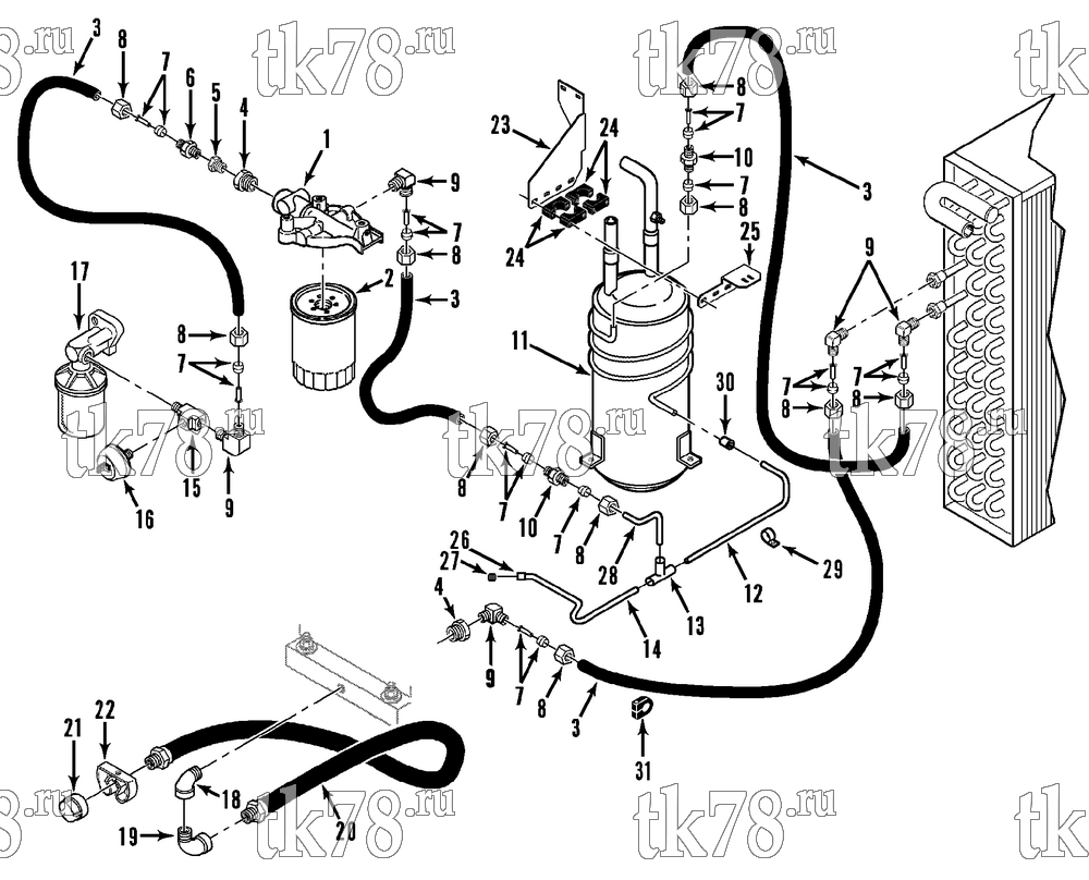 Каталог запчастей для Thermo King PGM MAX & PGM-II MAX ENGINE OIL CIRCULATION GROUP (12/94 THRU 4/96)