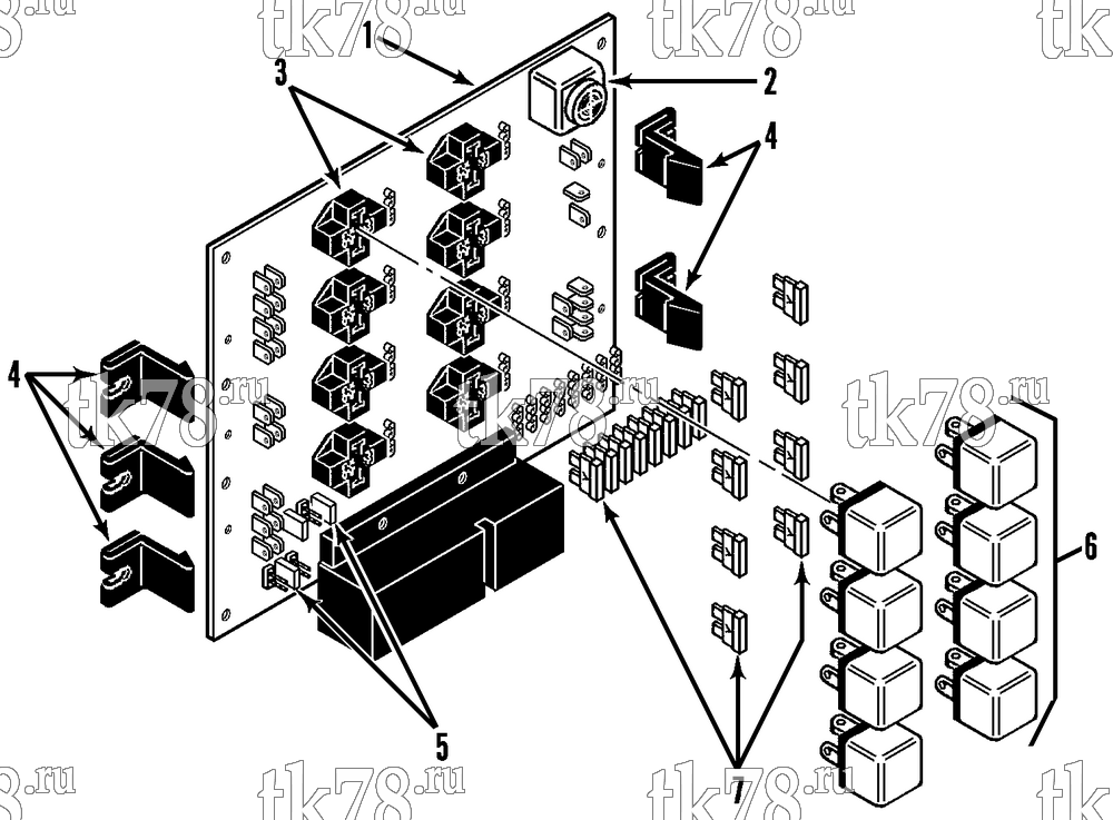 Каталог запчастей для Thermo King SB-III SR MP IV+ TG VI & Rail w/se 2.2 Engine RELAY BOARD ASSEMBLY (Before 3/95)