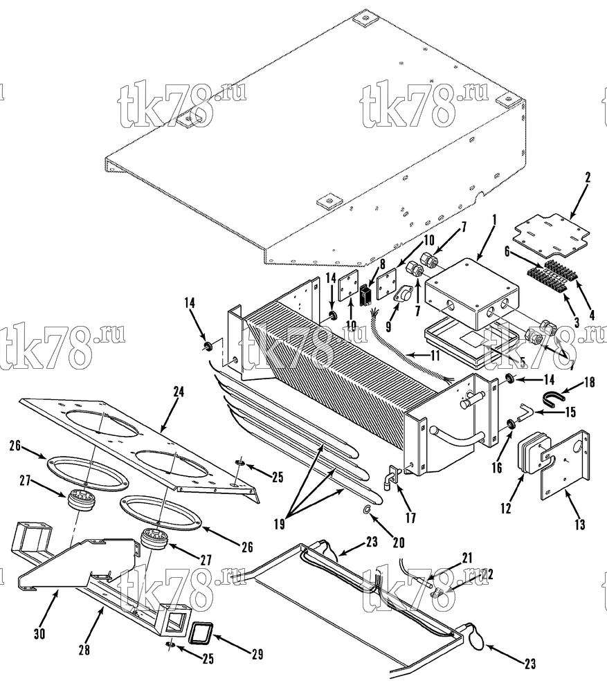 Каталог запчастей для Thermo King SB-III 50 TC Tesco w/se 2.2 Engine REMOTE EVAPORATOR (ELECTRIC AC KIT 714672)