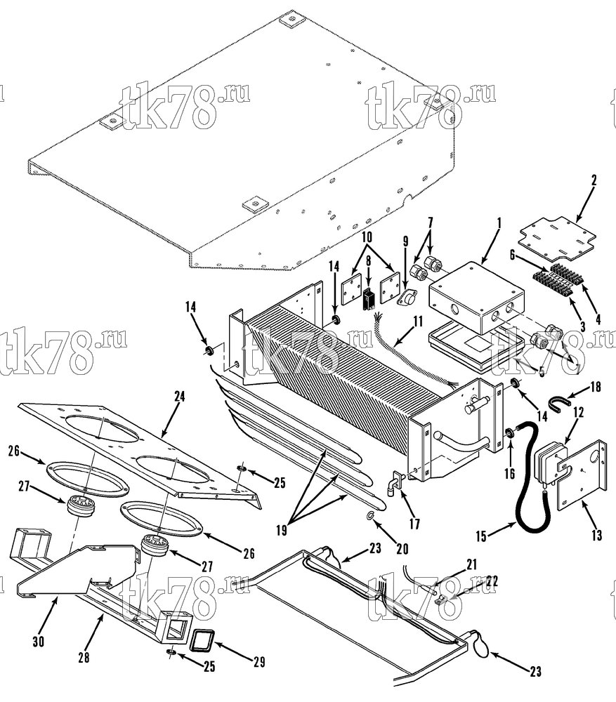 Каталог запчастей для Thermo King MD-II TCI, TCI EMEIA, TCI-Z EMEIA w/TK 3.74 Engine REMOTE EVAPORATOR (ELT DC KIT 714461 & 714463)