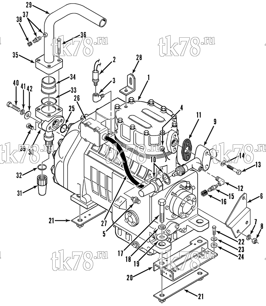 Каталог запчастей для Thermo King CF-II M40 & M40.1 COMPRESSOR GROUP