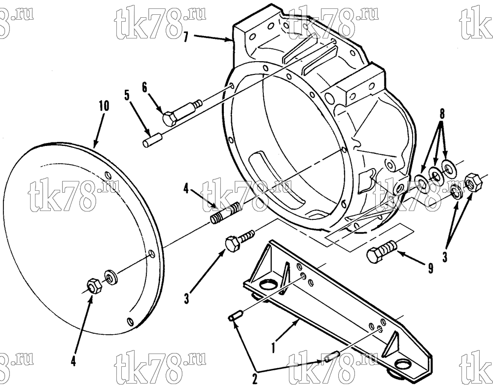 Каталог запчастей для Thermo King RT-II Series ENGINE HOUSING & BRACKET