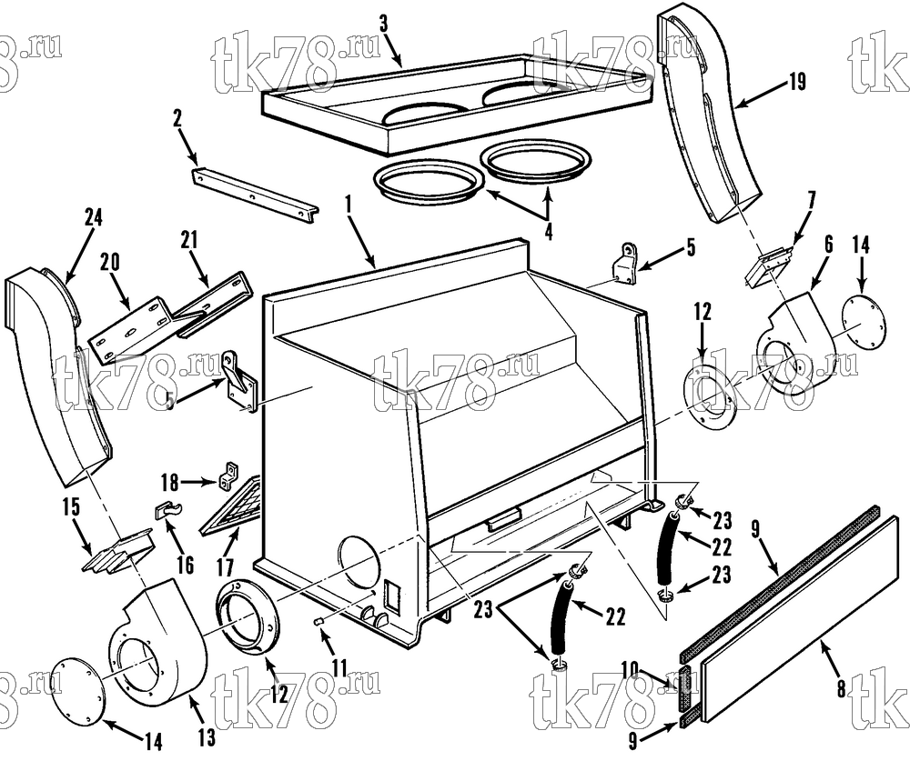 Каталог запчастей для Thermo King T1-M37, M38, M40 & M42 STRUCTURAL COMPONENTS (M38, M42)