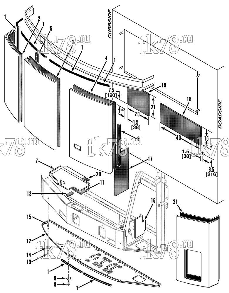 Каталог запчастей для Thermo King SMX-II 50 SR TCI LdB NOISE REDUCTION DOOR GROUP