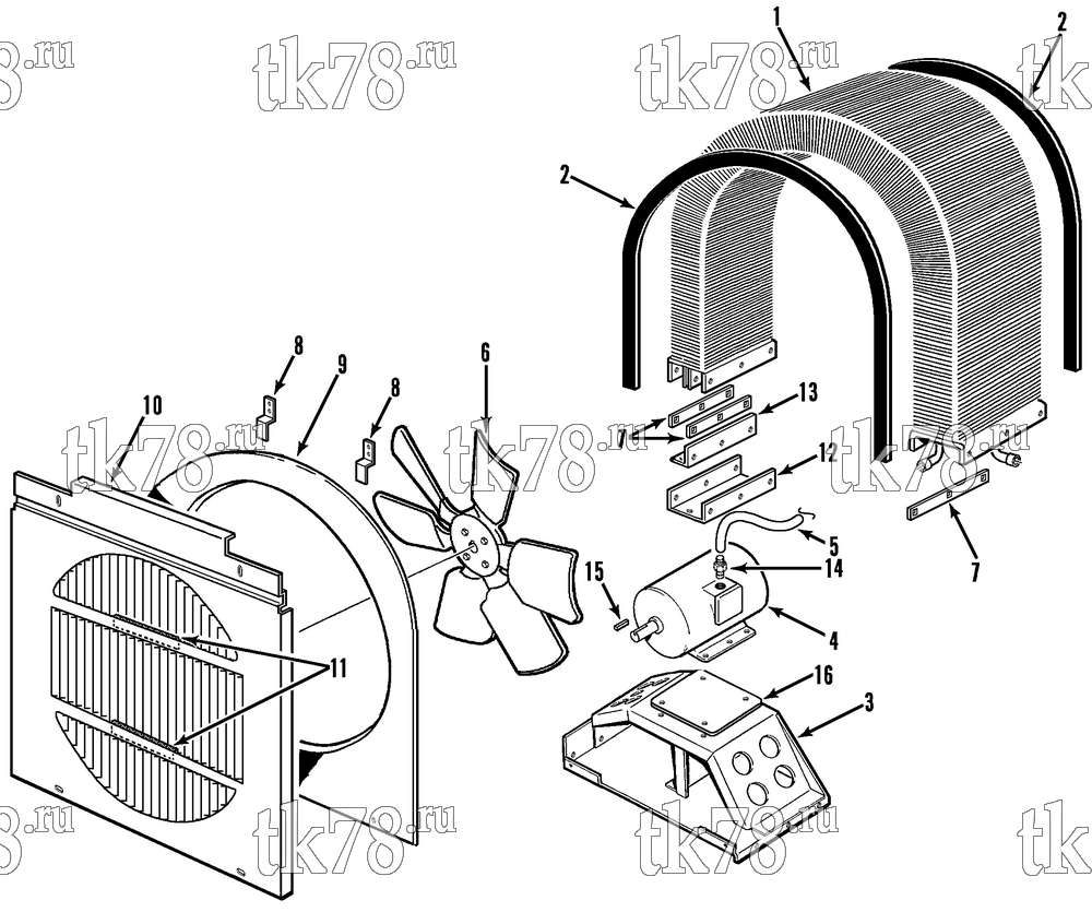 Каталог запчастей для Thermo King CF-II M32E, M32F, M32G & M32H CONDENSER COIL & MOTOR GROUP