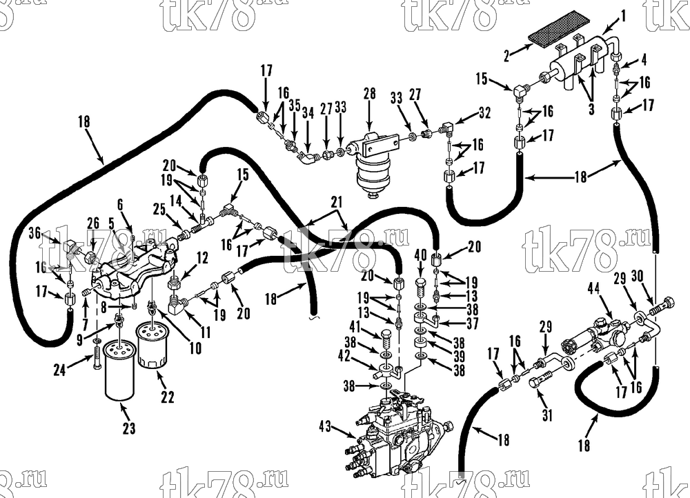 Каталог запчастей для Thermo King CG-II M30D FUEL FILTERS, HOSES & HEATER