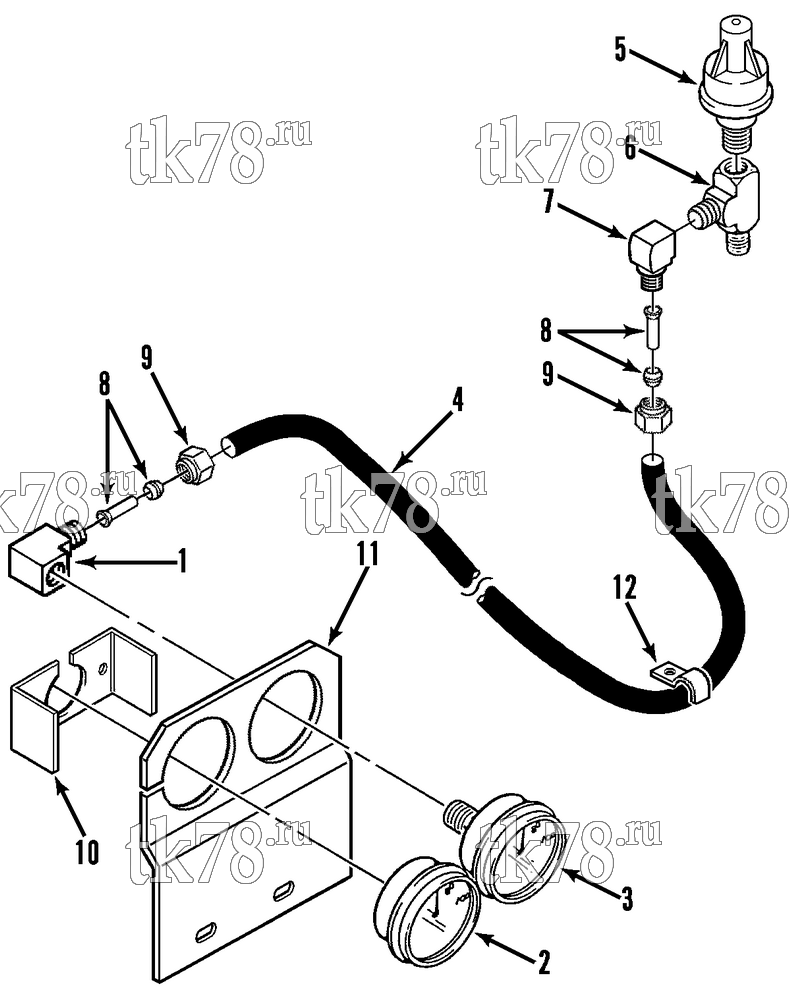 Каталог запчастей для Thermo King CG-II M30C Prepared for Crowley UNIT GAUGES - OIL PRESSURE SWITCH