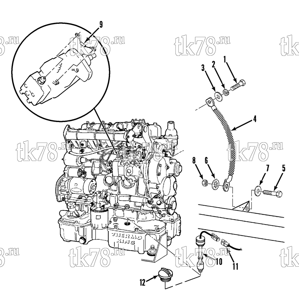 Каталог запчастей для Thermo King CG-II M30D GROUND STRAP - INJECTION PUMP DIODE