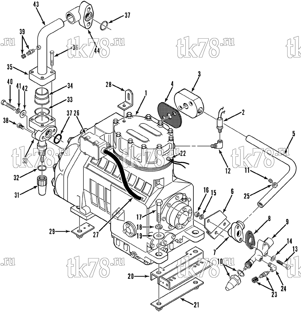 Каталог запчастей для Thermo King CF-II M38 COMPRESSOR GROUP