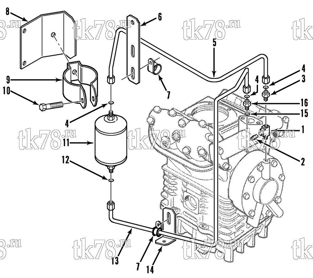 Каталог запчастей для Thermo King  COMPRESSOR OIL FILTER GROUP (6/96 & After)