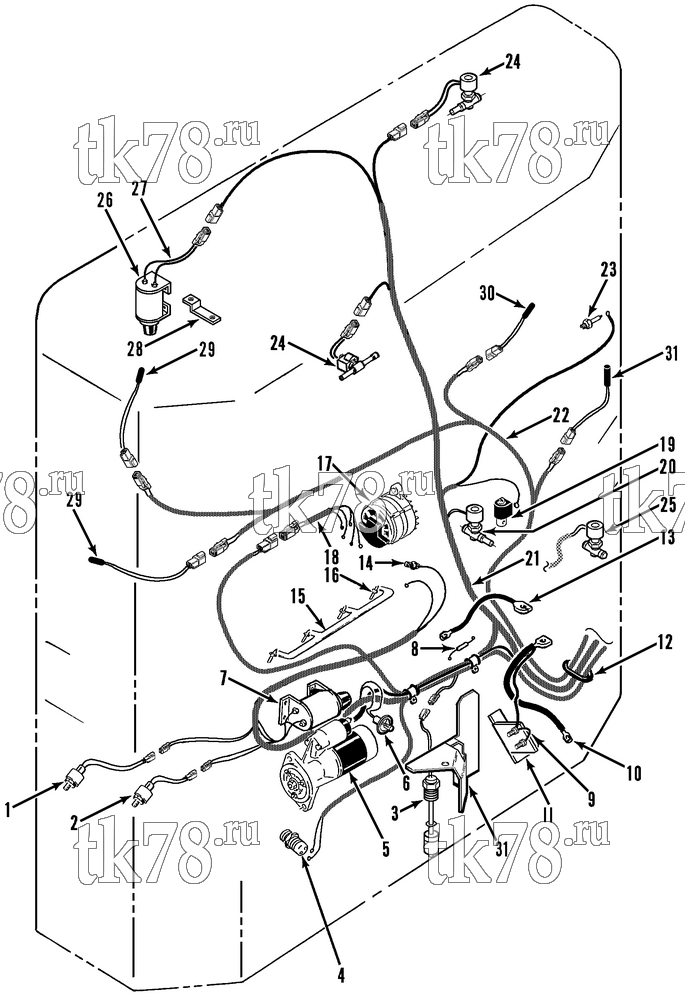 Каталог запчастей для Thermo King SB-III Multi-Temp SR+ w/se 2.2 Engine ELECTRICAL COMPONENTS (SB-III TC SR)