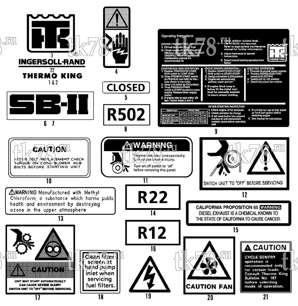 Каталог запчастей для Thermo King  NAMEPLATES