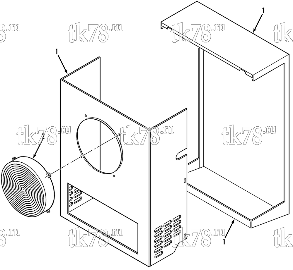 Каталог запчастей для Thermo King V-090, 90E, 90H, 90 MAX, 90T & 95 EVAPORATOR ASSEMBLY (V-090E)