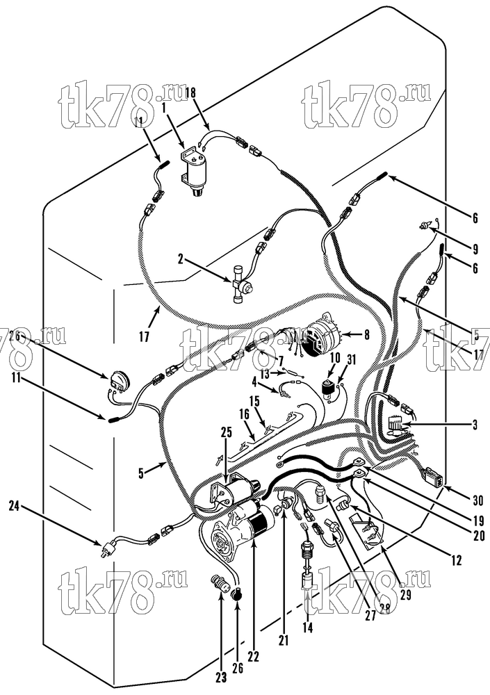 Каталог запчастей для Thermo King SB-III SR MP IV+ TG VI & Rail w/se 2.2 Engine ELECTRICAL COMPONENTS (SB-III 30 TG VI)
