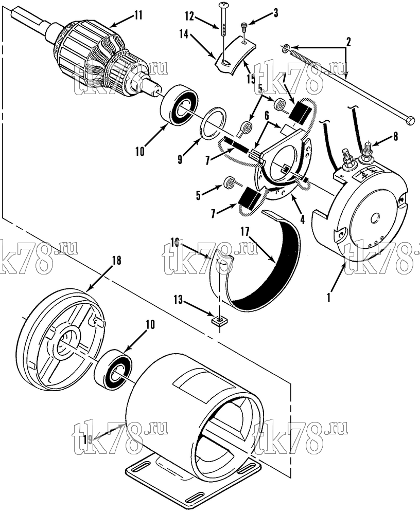Каталог запчастей для Thermo King R5-M2, M3, M5-M8, M12, RH5-M1, M2, R5-HP M6 MOTOR ASSEMBLY 104-584