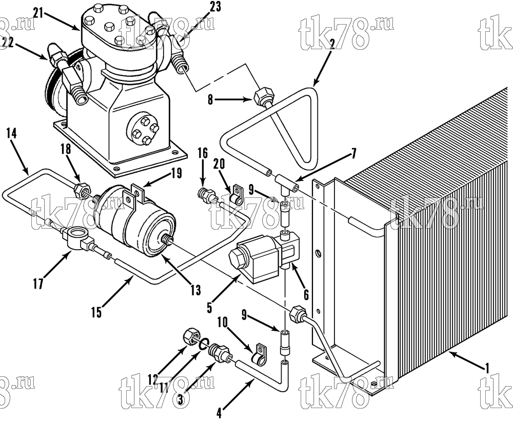 Каталог запчастей для Thermo King B060 & B065 Series REFRIGERATION - CONDENSER