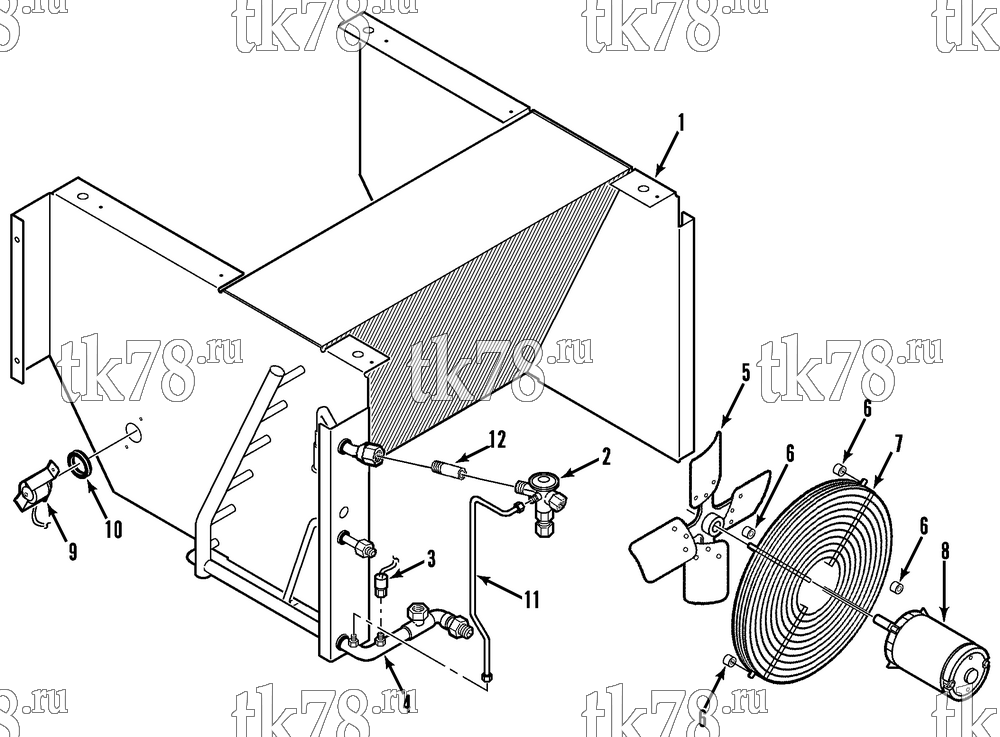 Каталог запчастей для Thermo King V-170 & V-175 EVAPORATOR GROUP (V-170/V-175)