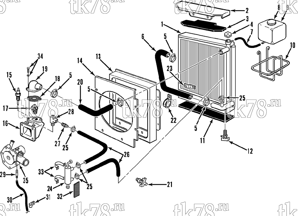 Каталог запчастей для Thermo King  ENGINE COOLING SYSTEM (Before 9/69)