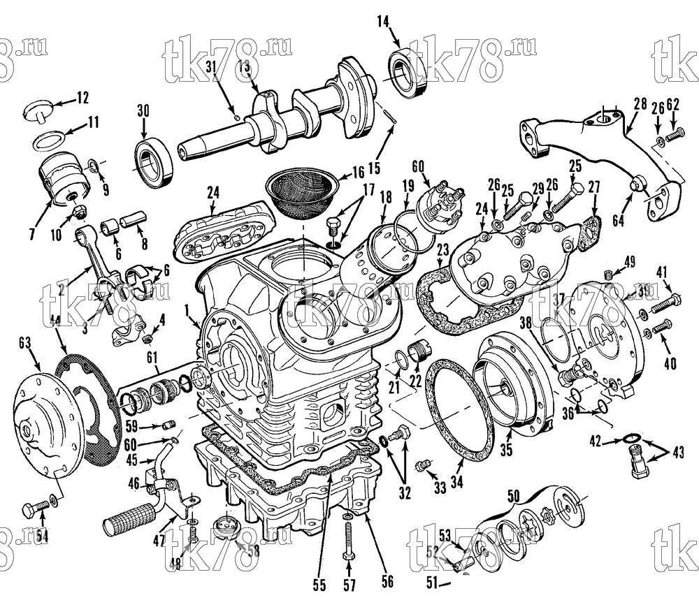 Каталог запчастей для Thermo King RD-II TCI-Z EMEIA w/TK 3.95 Engine COMPRESSOR X430 (R404A)