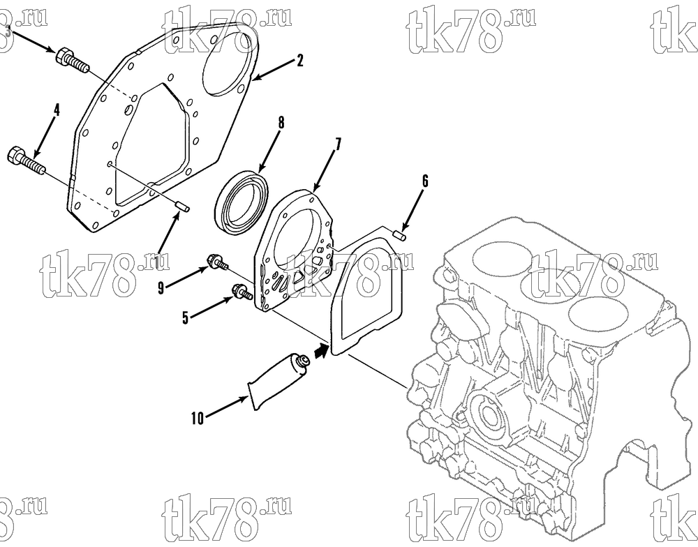 Каталог запчастей для Thermo King TS-200 w/TK 3.74 Engine MOUNTING FLANGE GROUP
