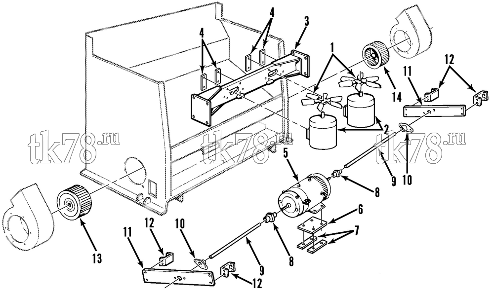 Каталог запчастей для Thermo King T1-M41 MOTORS & FAN GROUP (M41)
