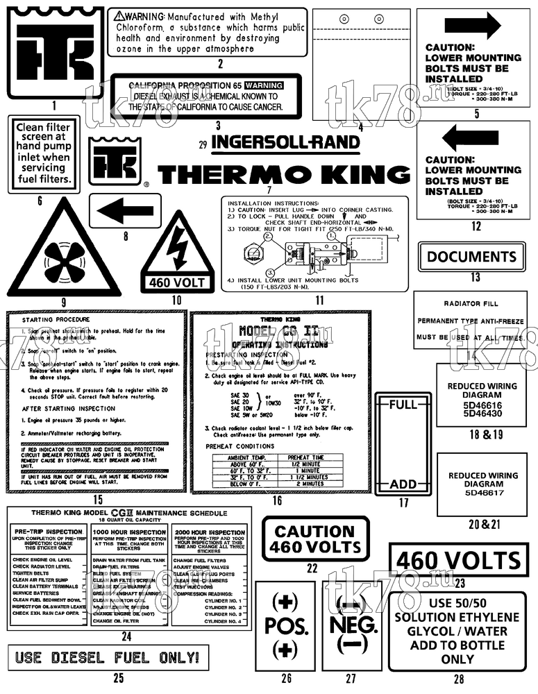 Каталог запчастей для Thermo King  NAMEPLATES