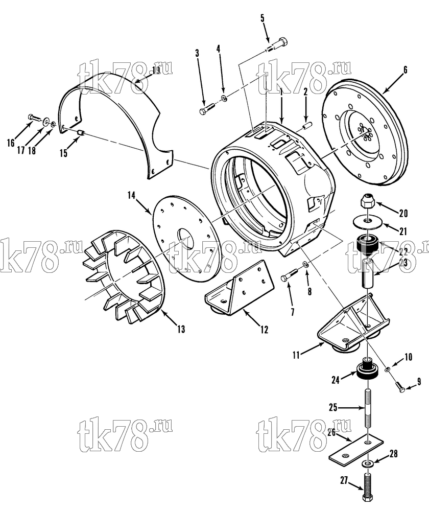 Каталог запчастей для Thermo King SGSM GENERATOR COUPLING & FLYWHEEL HOUSING