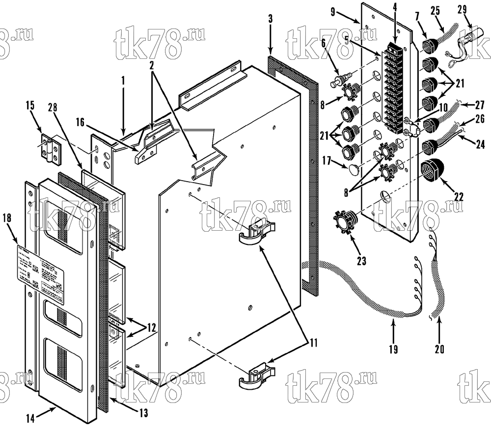 Каталог запчастей для Thermo King URD-III 25DG CONTROL BOX GROUP (5/96 & After)