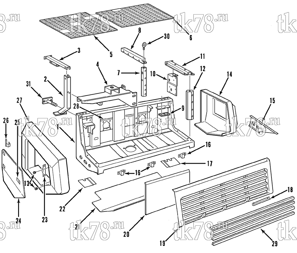 Каталог запчастей для Thermo King  STRUCTURAL COMPONENTS - CONDENSER