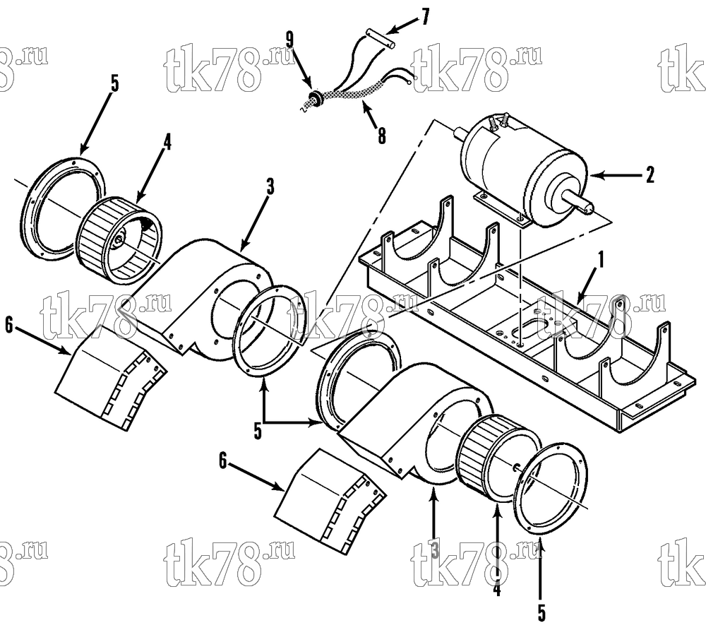 Каталог запчастей для Thermo King RT-II Series BLOWER GROUP - EVAPORATOR