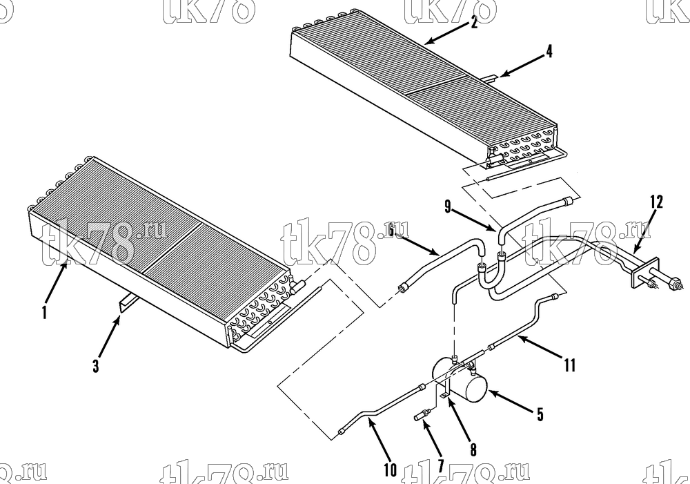 Каталог запчастей для Thermo King RT-II Series REFRIGERATION COMPONENTS - CONDENSER